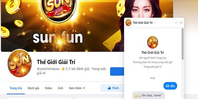 Liên hệ qua trang fanpage của Sunwin